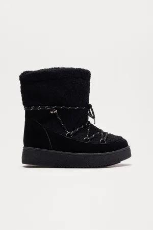 Alaska Platform Snow Booties - Black