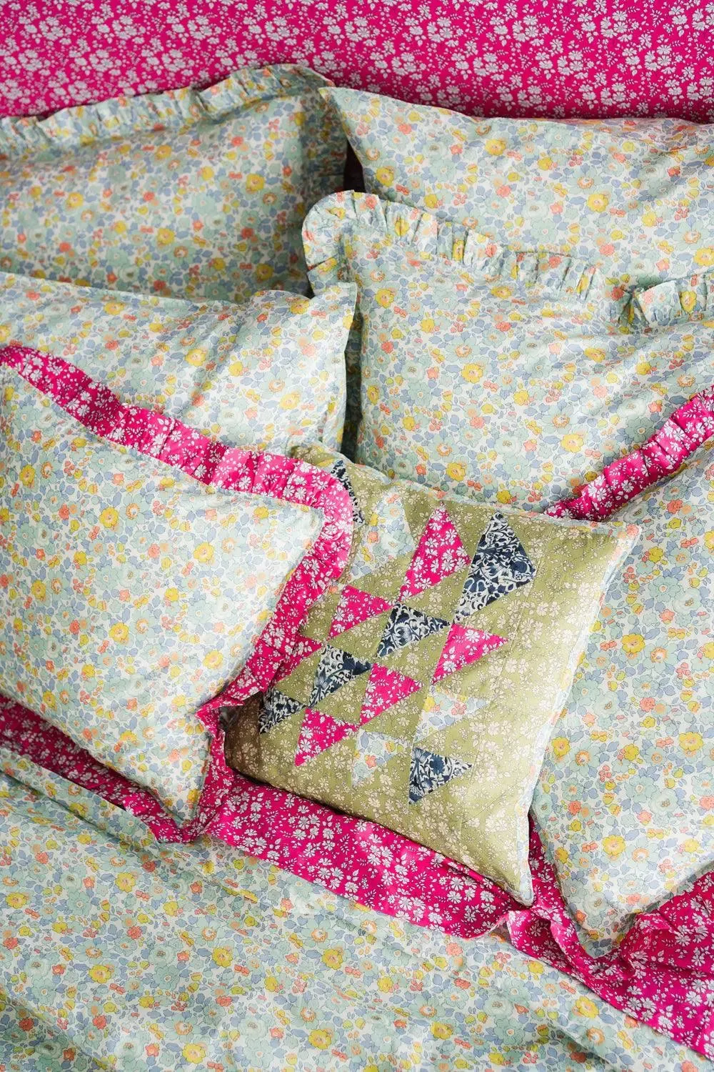 CAPEL PISTACHIO, LODDEN & BETSY SAGE Liberty Patchwork Cushion