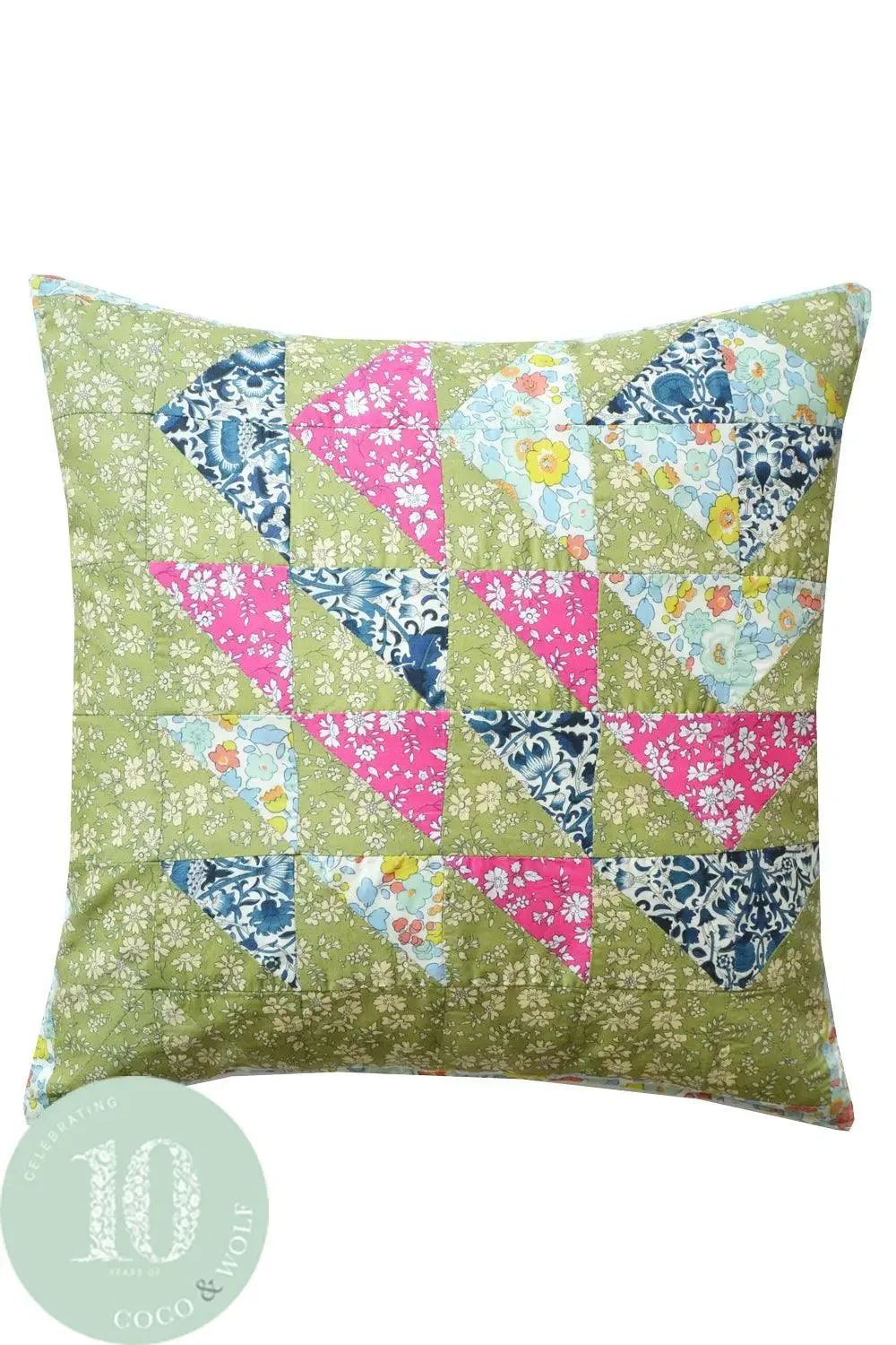 CAPEL PISTACHIO, LODDEN & BETSY SAGE Liberty Patchwork Cushion
