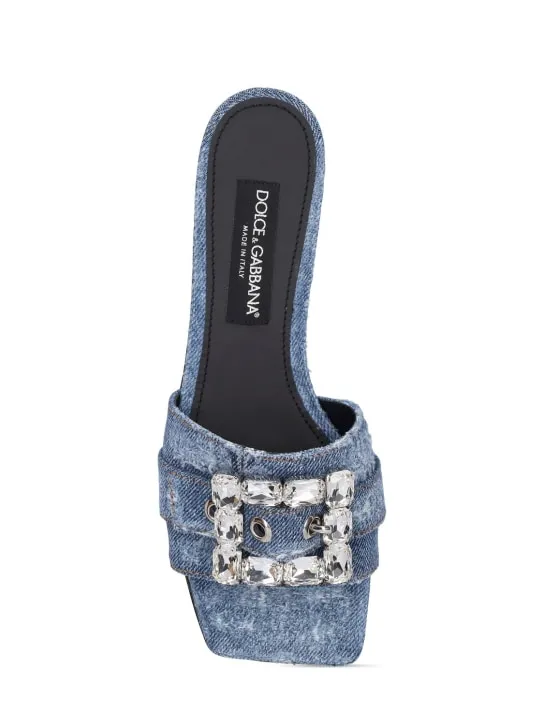 Dolce&amp;Gabbana   10mm Denim patchwork leather flats 