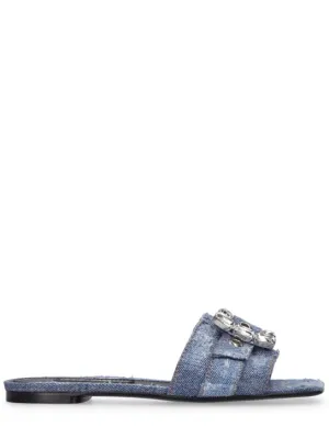Dolce&amp;Gabbana   10mm Denim patchwork leather flats 