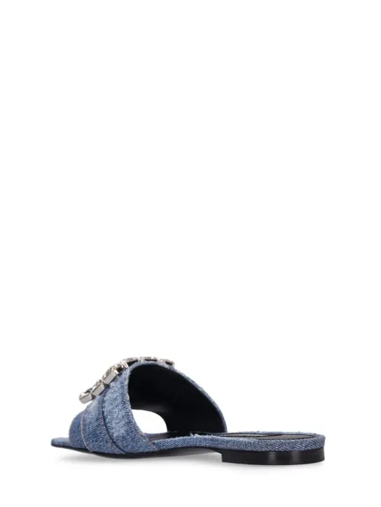 Dolce&amp;Gabbana   10mm Denim patchwork leather flats 