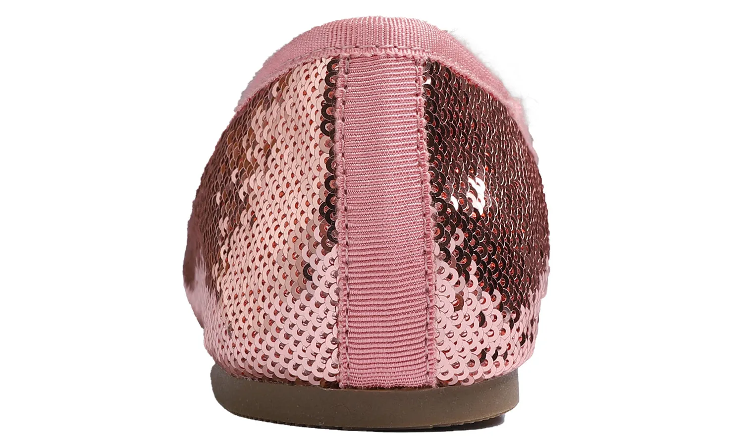 Feversole Women's Sparkle Memory Foam Cushioned Colorful Shiny Ballet Flats Rose Gold Sequin