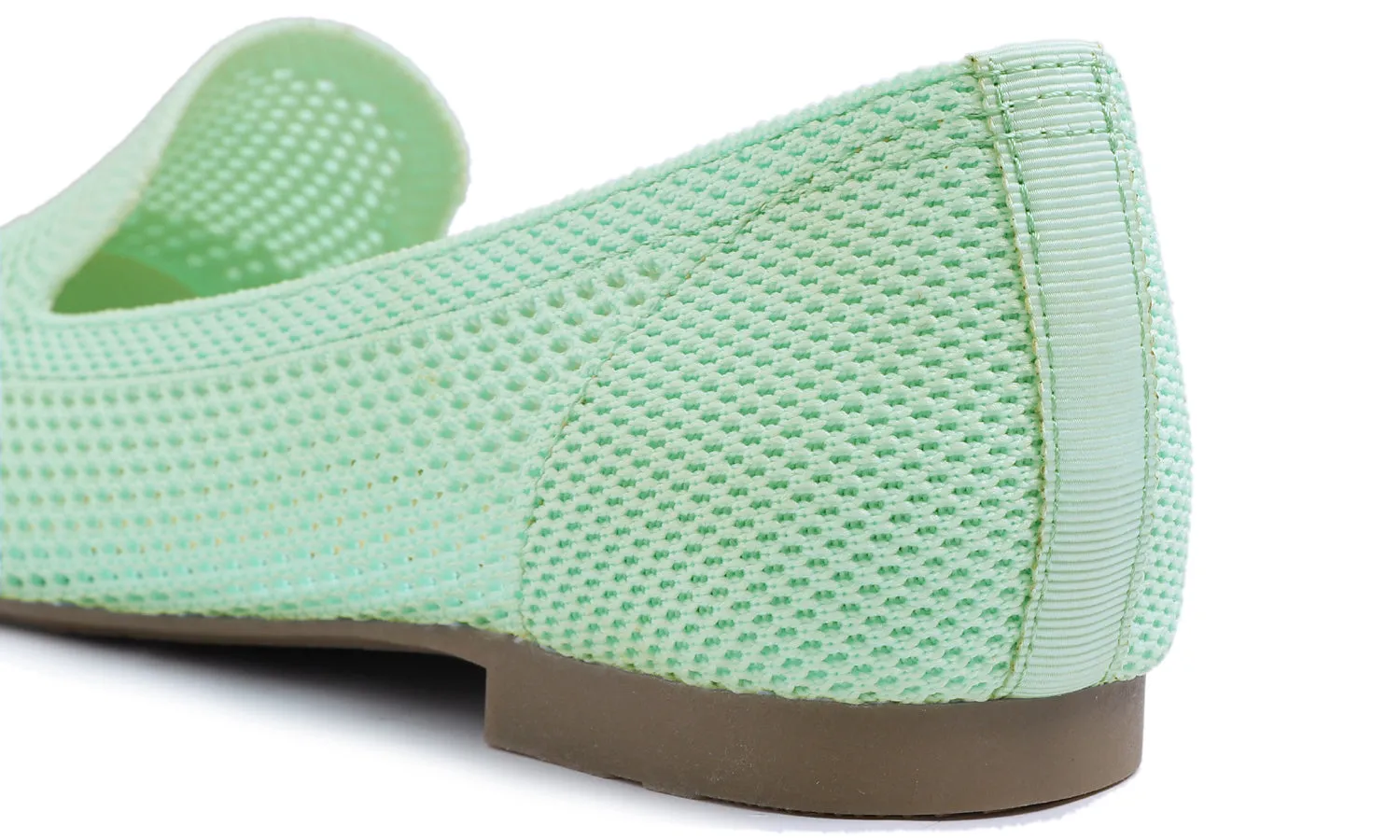 Feversole Women's Woven Fashion Breathable Knit Flat Shoes Mint Green Loafer