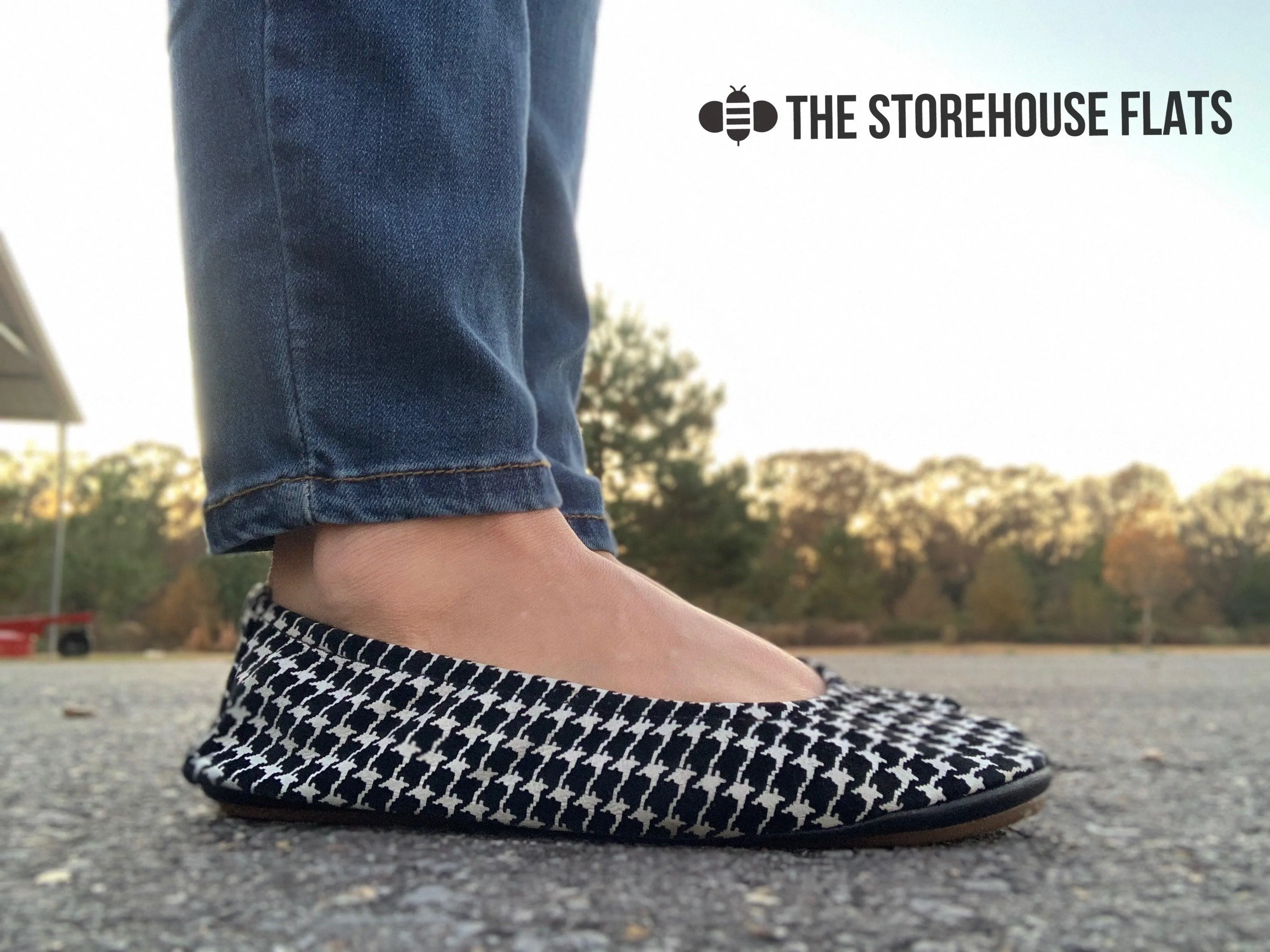 FINAL SALE - Size 5 Houndstooth Suede Storehouse Flats