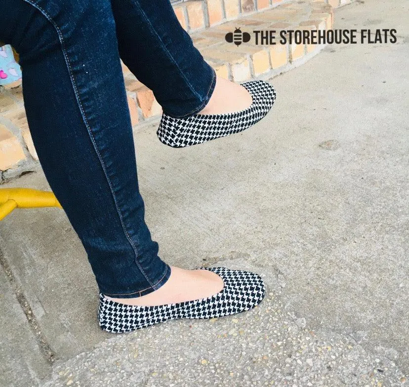 FINAL SALE - Size 5 Houndstooth Suede Storehouse Flats