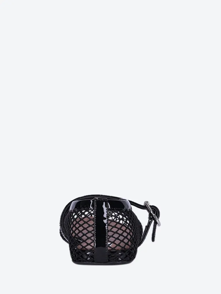 Fishnet patent leather ballet flats