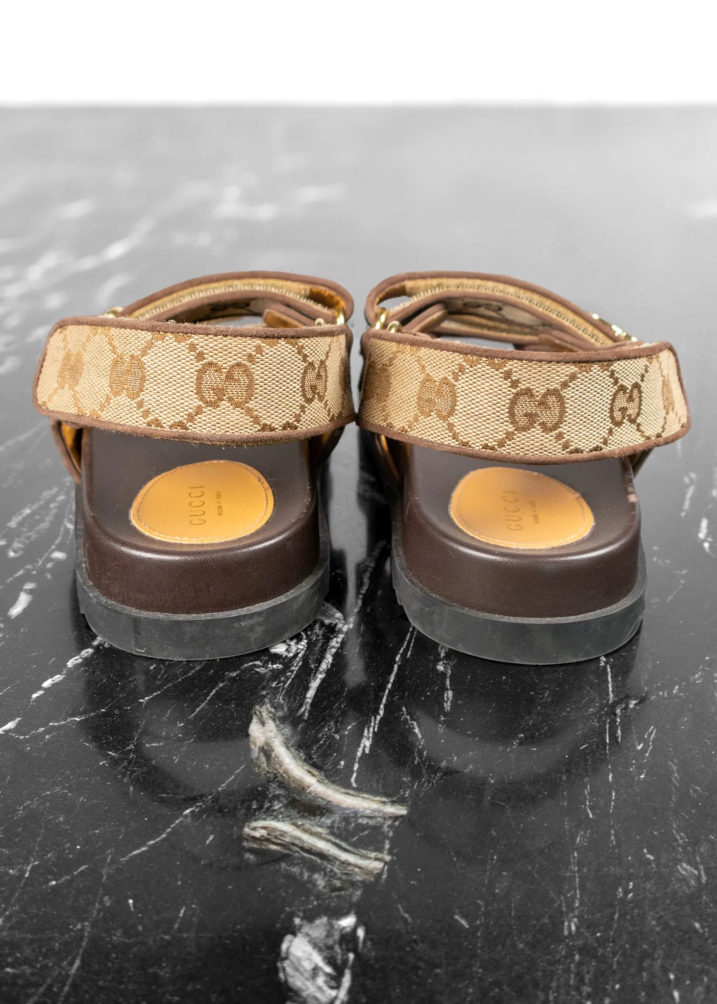 Gucci Double G Beige And Ebony Sandals