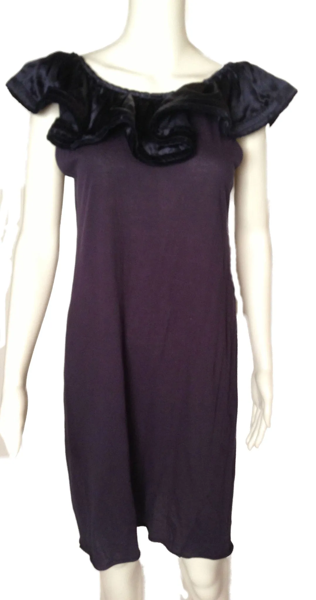 Lanvin Cotton Shift, Ruffled Collar