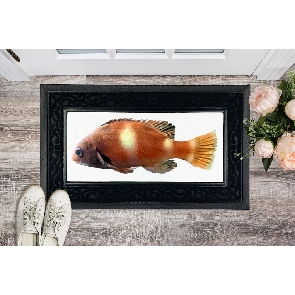 Orange Fish Sublimation Heavy Duty Door Mat