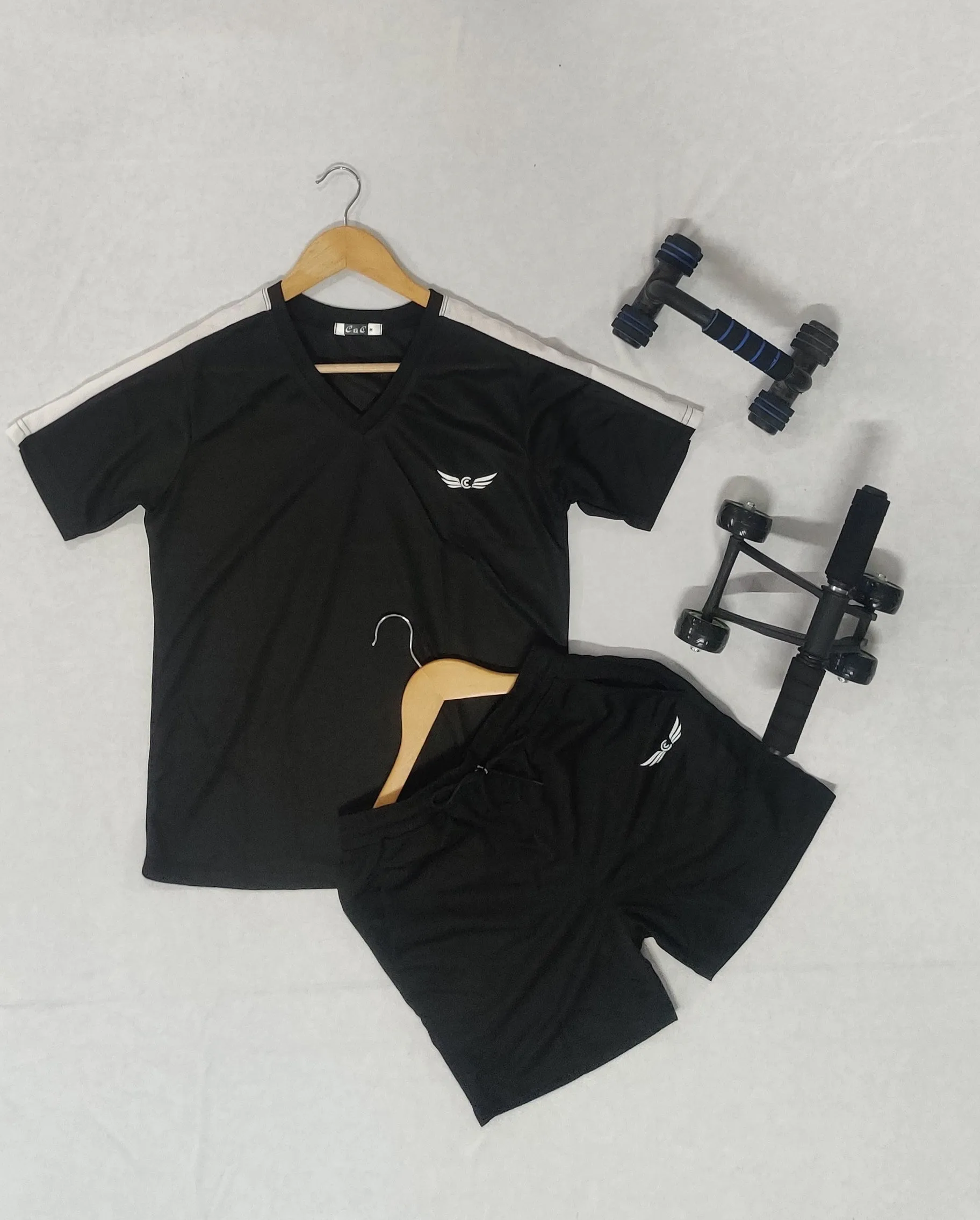 Solid Men Black Coord-Set 1